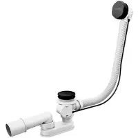 Ravak - Badafvoer en overloopcombinatie, lengte 570 mm, koord, mat zwart X01745
