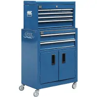 HBM gereedschapswagen inclusief opzetkast, blauw, model 2