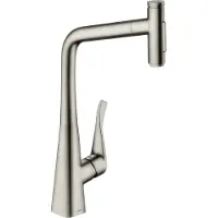 Hansgrohe metris select m71 m7117-h320 eengreeps keukenmengkraan met uittrekbare vuistdouche, rvs look