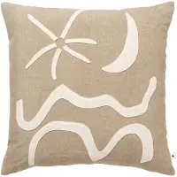 Ferm Living Kove Applique Kussen Tan