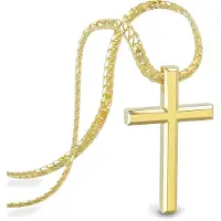 SERASAR Premium ketting voor heren [Faith] | Roestvrij staal 316L | Waterdicht | Stevige kinketting | Veilige sluiting | Goud | 60 cm | Inclusief sieradendoosje