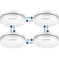 Aroha Link brandpreventieset - 3 Rookmelders & 1 Hittemelder - 10 jaar batterij & sensor - Draadloos onderling koppelbare brandmelder & hittemelder - Multipack 4 set