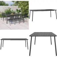 vidaXL Tuintafel 200x100x71 cm staal antracietkleurig - Tuintafel - Tuintafels - Eettafel - Eet Tafel