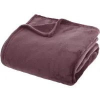 Atmosphera Plaid effen flanel fleece deken - 180x230 cm - Paars