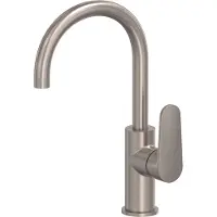 May Forma Wastafelkraan Draaibare Uitloop - Geborsteld Nickel PVD - Zonder Waste - Messing - Kranen, Wastafelkranen, Opbouw Wastafelkranen