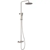 May Opbouw Regendoucheset - 25cm - 3-standen Handdouche - Geborsteld Nickel PVD - Messing - Kranen, Douchekranen, Douchesets, Opbouw Douchesets, - Kranen, Douchekranen, Douchesets, Opbouw douchesets,