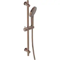 May Glijstangset Met 3-standen Handdouche - Doucheslang - Glijstang 70cm - Geborsteld Mat Koper PVD - Messing - Kranen, Douchekranen, Douchesets, - Kranen, Douchekranen, Douchesets, Opbouw douchesets,