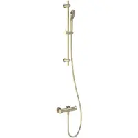 May Opbouw Glijstangset - 3 Standen Handdouche - Geborsteld Mat Goud PVD - Messing - Kranen, Douchekranen, Douchesets, Opbouw Douchesets, - Kranen, Douchekranen, Douchesets, Opbouw douchesets,