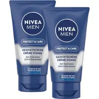 Nivea MEN Protect & Care Hydraterende Gezichtscrème - Normale en droge huid - Gezichtscreme Mannen - 2 x 75 ml