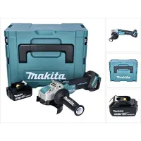 Makita DGA 521 G1X1J accu haakse slijper 18 V 125 mm X-LOCK Brushless + 1x accu 6,0 Ah + Makpac - zonder oplader