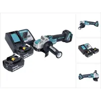 Makita DGA 521 RFX1 accu haakse slijper 18 V 125 mm X-LOCK Brushless + 2x accu 3,0 Ah + oplader