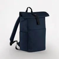 Bagbase Premium Recycled Roll Top Backpack BG186 - Navy - 28 x 45 x 14 cm