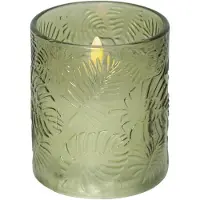 Star Trading LED-kaars Leaf van was, groen, 8,5x10cm