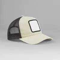 Beechfield 5-panel trucker pet met vierkante patch B636 - Stone/Shadow Grey - One size