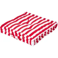 Homescapes zitkussen brede strepen rood 50 x 50 x 10 cm