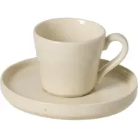 Costa Nova - servies - theekop en schotel Lagoa creme - aardewerk - H 6 cm