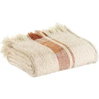 Vivaraise Gebreide plaid Jane - Bouclette stof Multico sienna (130 x 160 cm)