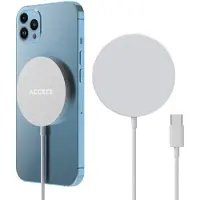 Accezz Wireless Charger USB-C - MagSafe en Qi2 Draadloze Oplader - 1 meter - Wit