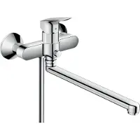 Hansgrohe Logis ééngreeps badmengkraan met extra lange uitloop, chroom