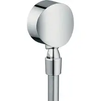 Hansgrohe FixFit muuraansluitbocht S met terugslagklep en kogelgewricht, chroom
