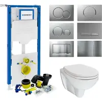 Geberit up320 toiletset set 02 b&w compact 47.5 cm met sigma drukplaat