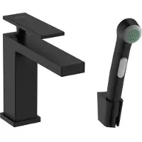 Hansgrohe tecturis e eengreeps wastafelkraan 110 met bidet handdouche en doucheslang 160 cm, mat zwart