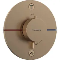 Hansgrohe showerselect comfort s thermostaat inbouw voor 2 functies met geïntergreerde zekerheidscombinatie volgens en1717, brushed bronze