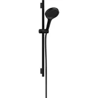 Hansgrohe rainfinity doucheset 130 3jet ecosmart met glijstang s puro 65 cm, push-schuifstuk en designflex textiel doucheslang 160 cm, mat zwart