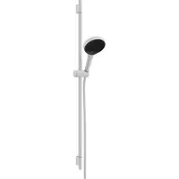 Hansgrohe rainfinity doucheset 130 3jet met glijstang s puro 90 cm, push-schuifstuk en designflex textiel doucheslang 160 cm, mat wit