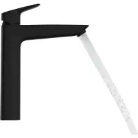 Hansgrohe logis eengreeps wastafelmengkraan 190 met popup trekwaste, mat zwart