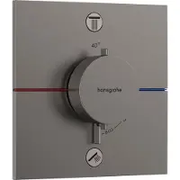 Hansgrohe ShowerSelect Comfort E thermostaat inbouw voor 2 functies met geïntergreerde zekerheidscombinatie volgens EN1717, Brushed Black Chrome