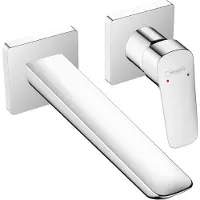 Hansgrohe logis fine eengreeps wastafelmengkraan inbouw voor wandmontage voorsprong 20,5 cm, chroom