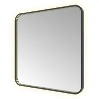 Hotbath &More SSQ80 Soft Square spiegel 80x80cm met verlichting, spiegelverwarming, kleurwissel, dimbaar en afstandsbediening geborsteld zwart PVD