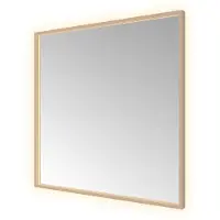 Hotbath &More SQU80 Square spiegel 80x80cm met verlichting, spiegelverwarming, kleurwissel, dimbaar en afstandsbediening geborsteld koper PVD