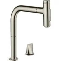 Hansgrohe Metris Select M71 2-gats ééngreeps keukenmengkraan met uittrekbare vuistdouche, rvs look