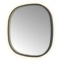 Hotbath &More Contour spiegel deens ovaal 60x60cm geborsteld zwart PVD