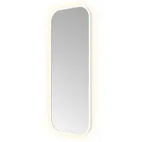 Hotbath &More Toiletspiegel Soft Square 30x80cm Indirecte Verlichting - Mat Wit - Glas - Afgeronde Hoeken - Spiegels, Badkamerspiegels - 8721333301757