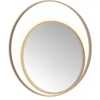 Hotbath Spiegel &MORE 100x100 cm LED-Verlichting Spiegelverwarming Rond Deco Geborsteld Koper PVD