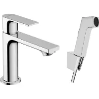 Hansgrohe rebris e eengreeps wastafelmengkraan 110 met bidette handdouche en doucheslang 160 cm zonder afvoer, chroom