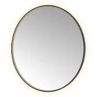 Hotbath &More Spiegel Round 120cm Directe & Indirecte Verlichting - Geborsteld Zwart PVD - Glas - Rond - Spiegels, Badkamerspiegels - 8721321499473