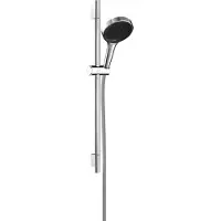 Hansgrohe rainfinity doucheset 130 3jet ecosmart met glijstang s puro 65 cm, push-schuifstuk en designflex textiel doucheslang 160 cm, chroom