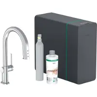 Hansgrohe aqittura m91 sodasystem 210, uittrekbare uitloop, 1jet, sbox, starter set , chroom
