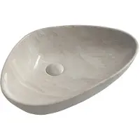 Hak Dalma Keramische opbouwwastafel, 58,5x39cm, ivoor