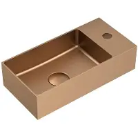 Hak Wastafel Roestvrije Staal incl. Afvoer Aurum 36,5x18 cm Koper Goud
