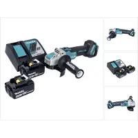 Makita DGA 521 RGX1 accu haakse slijper 18 V 125 mm X-LOCK Brushless + 2x accu 6,0 Ah + oplader