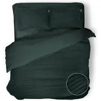 Eleganzzz Dekbedovertrek Micropercal Serenity Flow - deep teal 200x200/220cm