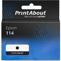 PrintAbout Inktcartridge 114 (C13T07B140) Foto-zwart geschikt voor Epson