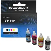 PrintAbout Huismerk Epson T664140 Inktcartridge 4-kleuren Multipack