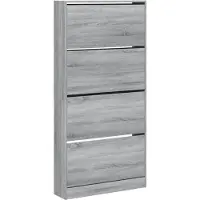 vidaXL Schoenenkast met 4 klaplades 80x21x163,5 cm grijs sonoma