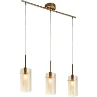 Searchlight 3-lichts hanglamp Duo 3 goud